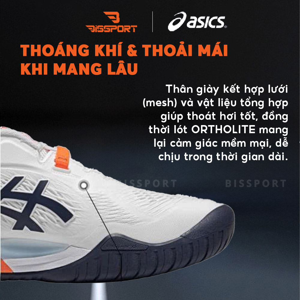 Giày Tennis/Pickleball Asics Gel Resolution X Chính Hãng - Trắng Xanh - Êm Ái - Nhẹ - Giảm Chấn - Đế Siêu Bền